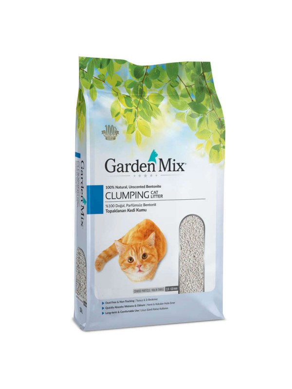 Garden Mix  İnce Taneli Topaklaşan Kokusuz Kedi Kumu 5lt